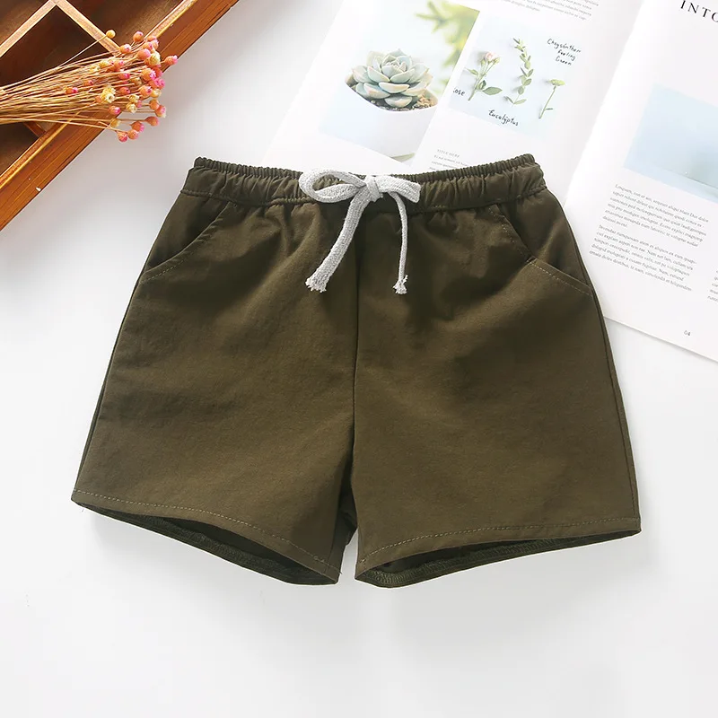 Summer Childrens Korean Version Of Neutral Childrens Trousers Pure Sports Shorts Mid-waist Leisure Pants Leather Belt