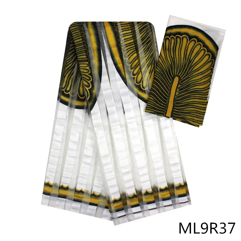 LIULANZHI Анкара лента с шарфом ткань набор шитье 4 ярдов+ 2 ярдов принты стиль Африканский нигерийский органза лента ML9R34-47
