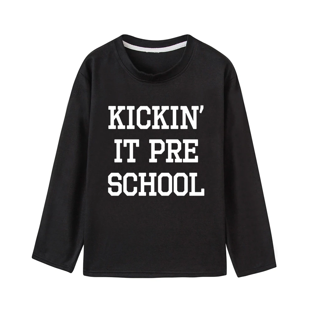 Kickin It, топы с длинными рукавами для детей дошкольного возраста, рубашка для мальчиков блузка для девочек детская одежда весенне-Осенние футболки Модная одежда