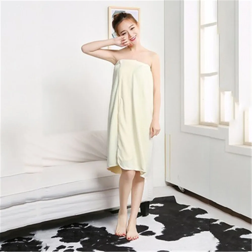 Beige Мягкое банное полотенце из микрофибры для девушек и женщин, сексуальное, пригодное для носки, быстросохнущее, волшебное, для купания, пляжа, спа, халаты, одежда для стирки, пляжные платья - Цвет: Beige