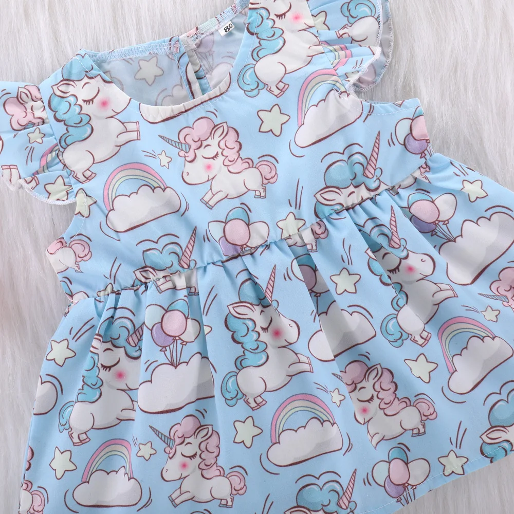 AliExpress Ins2018 стиль для девочек с рукавами-крылышками небесно-голубого цвета; комплект из двух предметов