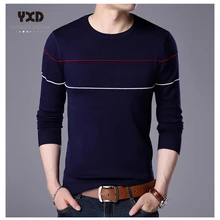 

2020New fashion casual men clothing Spring Autumn round neck striped t shirts men t shirt long sleeved sweaters camisa pullover