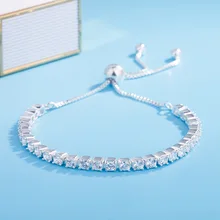 Прозрачный кристалл вокруг браслетов 925 чистого серебра DIY браслет Популярные женские ювелирные изделия принцессы
