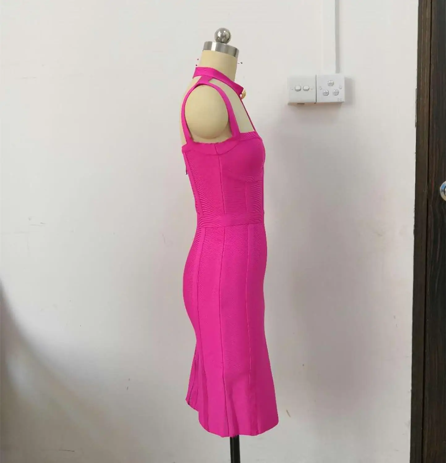 Новое поступление как у знаменитостей, дизайнерские модные платья Vestidos, Летний стиль, сексуальный бандаж на пуговицах, платье Moonccloset1