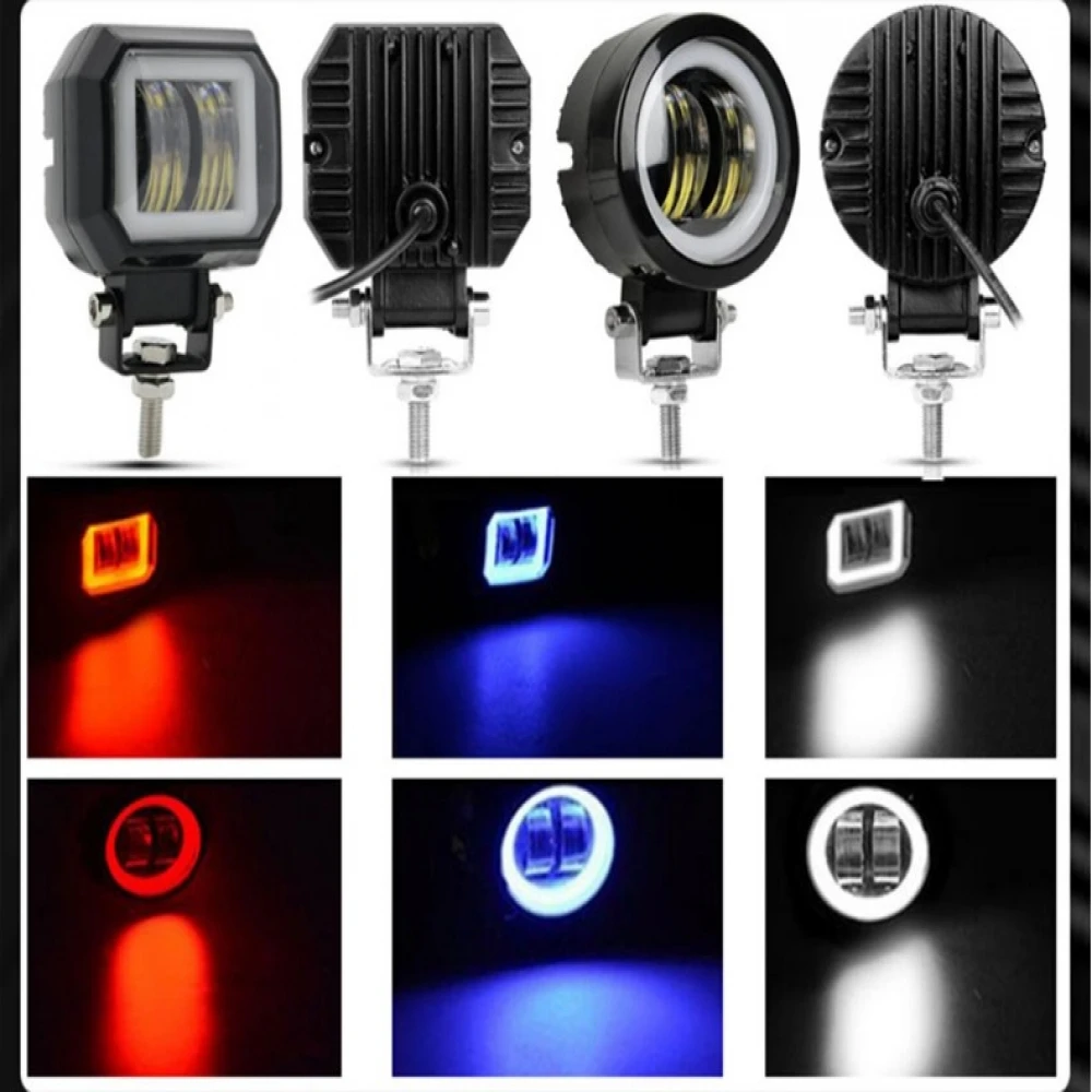 

2PCS 20W Car light accessory Concentrating fog lamp round LED work light modeling lamp round LED angel eye lamp for SUV Jeep ATV