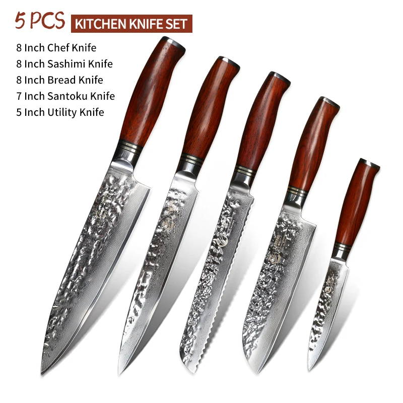 Best Professional Knife Set Chefs  Damascus Steel Kitchen Knives Yarenh -  2-6 Pcs - Aliexpress