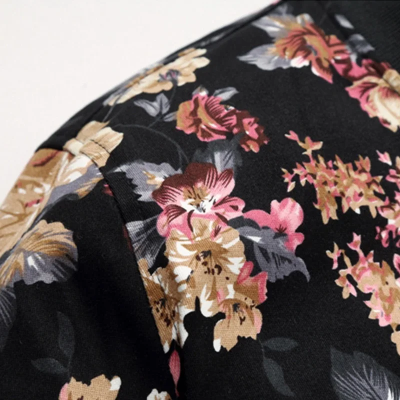 Мужская хлопковая куртка бомбер с цветочным принтом и воротником стойкой|floral jacket