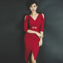 Сексуальное платье, осенняя одежда, стиль, женское платье с v-образным вырезом и открытыми плечами, облегающая Талия, не симметричная, элегантная юбка с разрезом