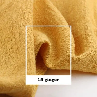 15 ginger Художественный Ретро Slub креп хлопок/лен белый желтый оранжевый кофе темно серый красный мягкая ткань для ручной работы летнее платье Блузка - Цвет: 15 ginger