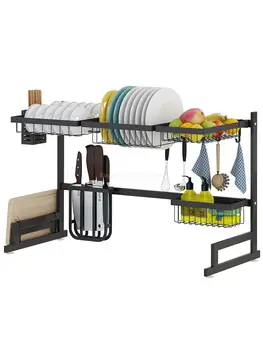 

Stainless Steel Kitchen Rack Sink Dish Multi-layer Kitchen Utensils Drainage Shelf Dishes And Plates Rack Storage Supplies