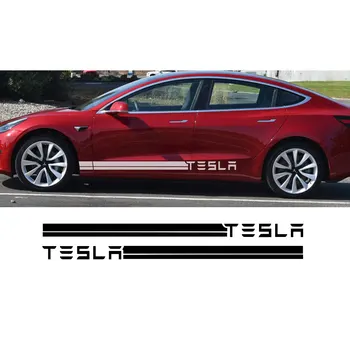 

2pcs Side Stripes Graphic Decal Sticker For tesla model x model3 Livery Fla
