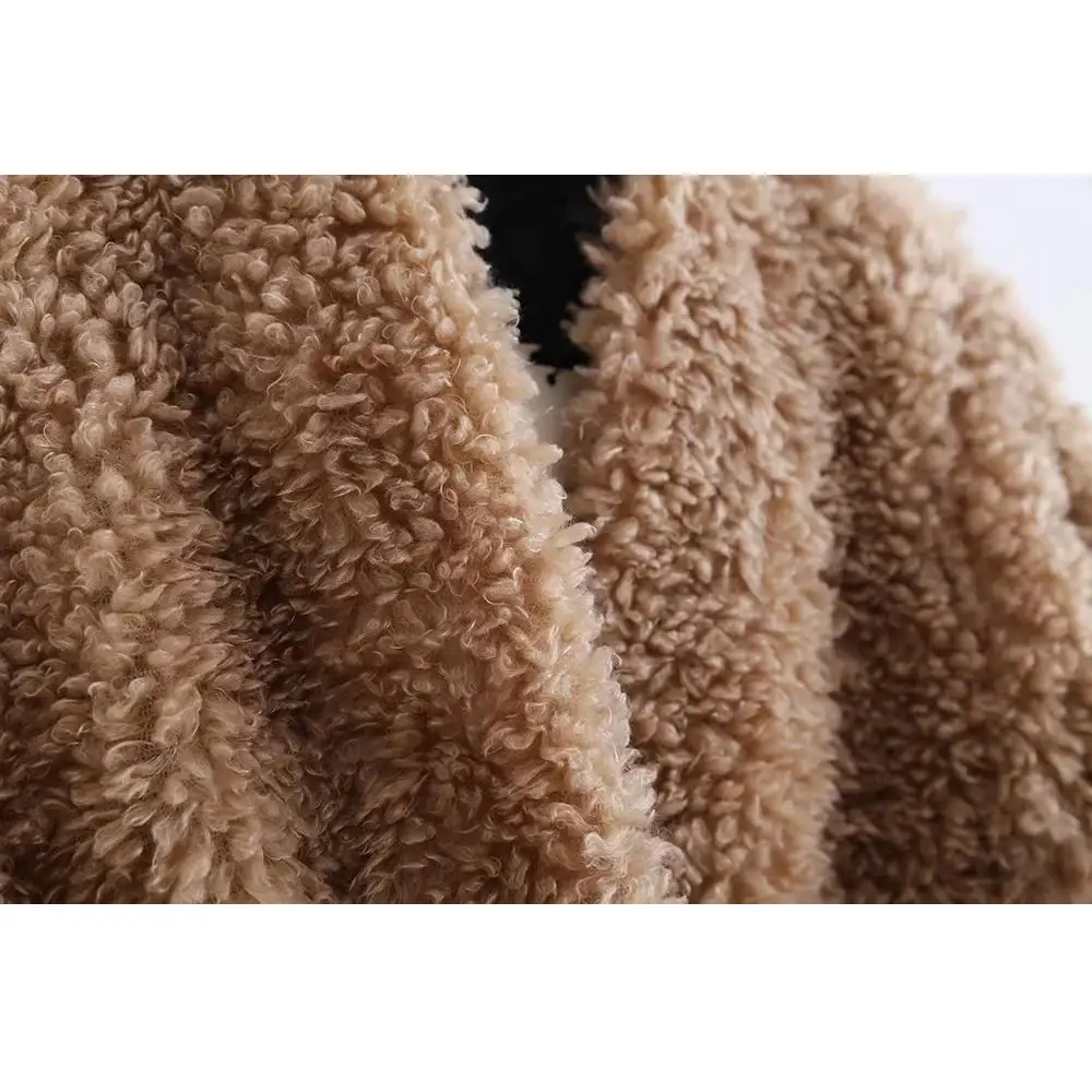 Зимняя куртка из овечьей шерсти Женская Черная шуба из искусственного меха kawaii розовая пушистая Меховая куртка Верхняя одежда с длинным рукавом Верхняя одежда большого размера