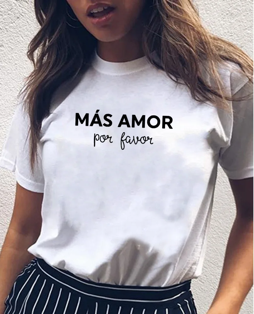 Женская уличная футболка MAS AMOR Harajuku хлопковая с коротким рукавом летняя для