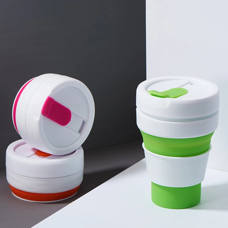 Hot New Folding Silicone Portable Silicone Telescopic Drinking Collapsible Coffee Bottl Multi-function Folding Silica For Travel