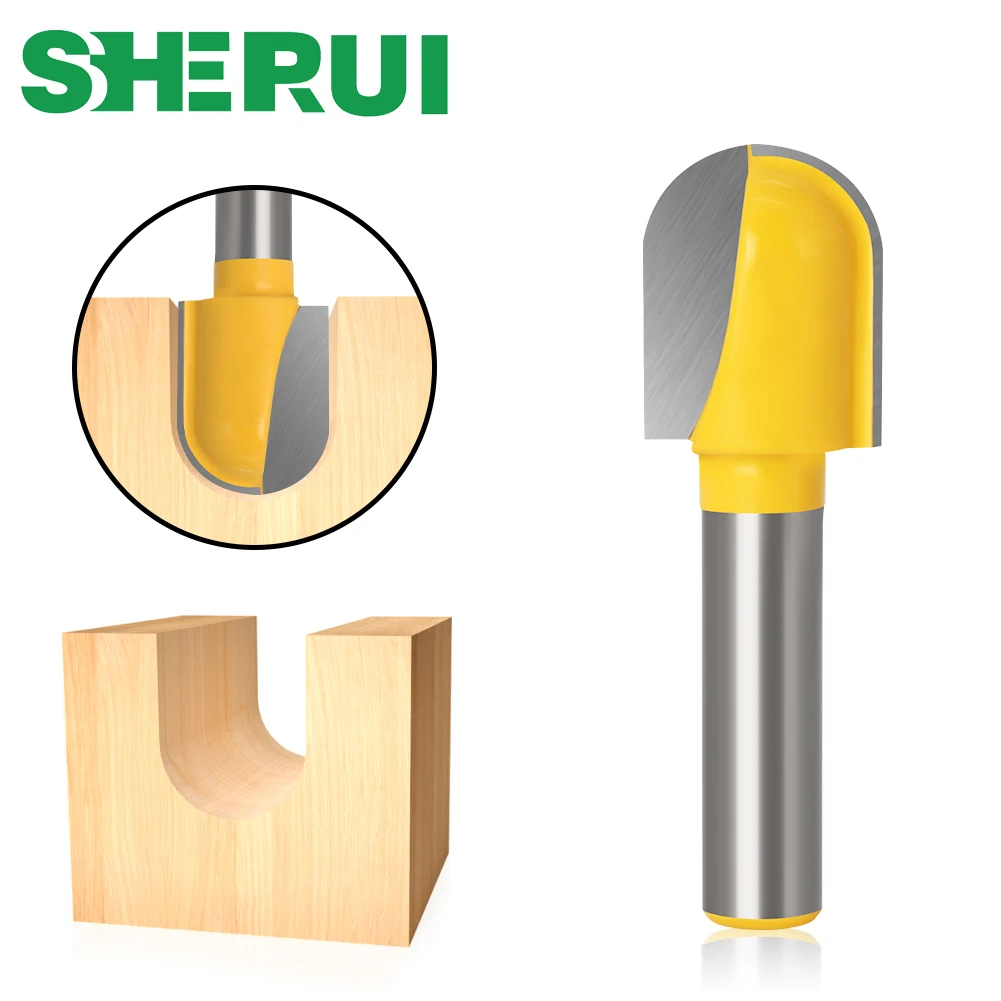 

1PC 8mm Shank CNC carbide end mill tool Long Blade Round Nose Bit Core Box Router Bit - Long Reach