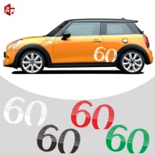 60th Anniversary Reflective Vinyl Car Door Side Sticker Body Decal For MINI Cooper F54 F55 F56 F60 R55 R56 R58 R60 Accessories