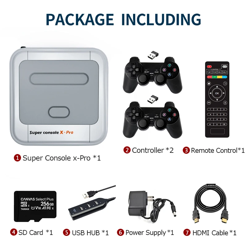 Video Game Console Super Console X Pro S905X for PSP/DC/N64/PS1 Retro Mini TV Box Dual system Built-in 50+ Emulator 50000+ Games