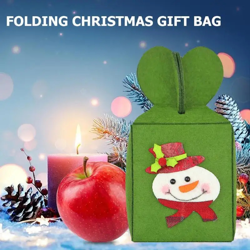 Рождественская коробка для яблок Нетканые Складные конфеты подарочная упаковка сумка Рождественский новогодний декор рождественские
