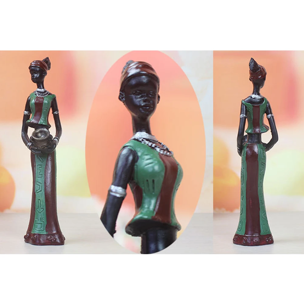 

3 Pcs Decor Resin Sculptures Craft Handmade Figurine Exotic Home Gift African Lady Table Exquisite Display Statue