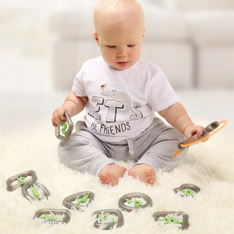 Tumama игрушки-колокольчики для рукопожатия, пластиковые погремушки-прорезыватели для новорожденных, 4-10 шт., погремушки для малышей, кролик, геометрические цифры, детские игрушки 0-12 месяцев