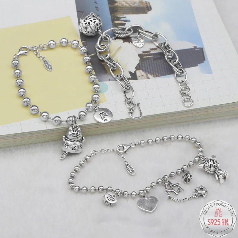 

INS Style Pig Bracelets Cool Lucky Cat Anklet Women's-Simple Elegant for a Girlfriend Gift S925 Pure