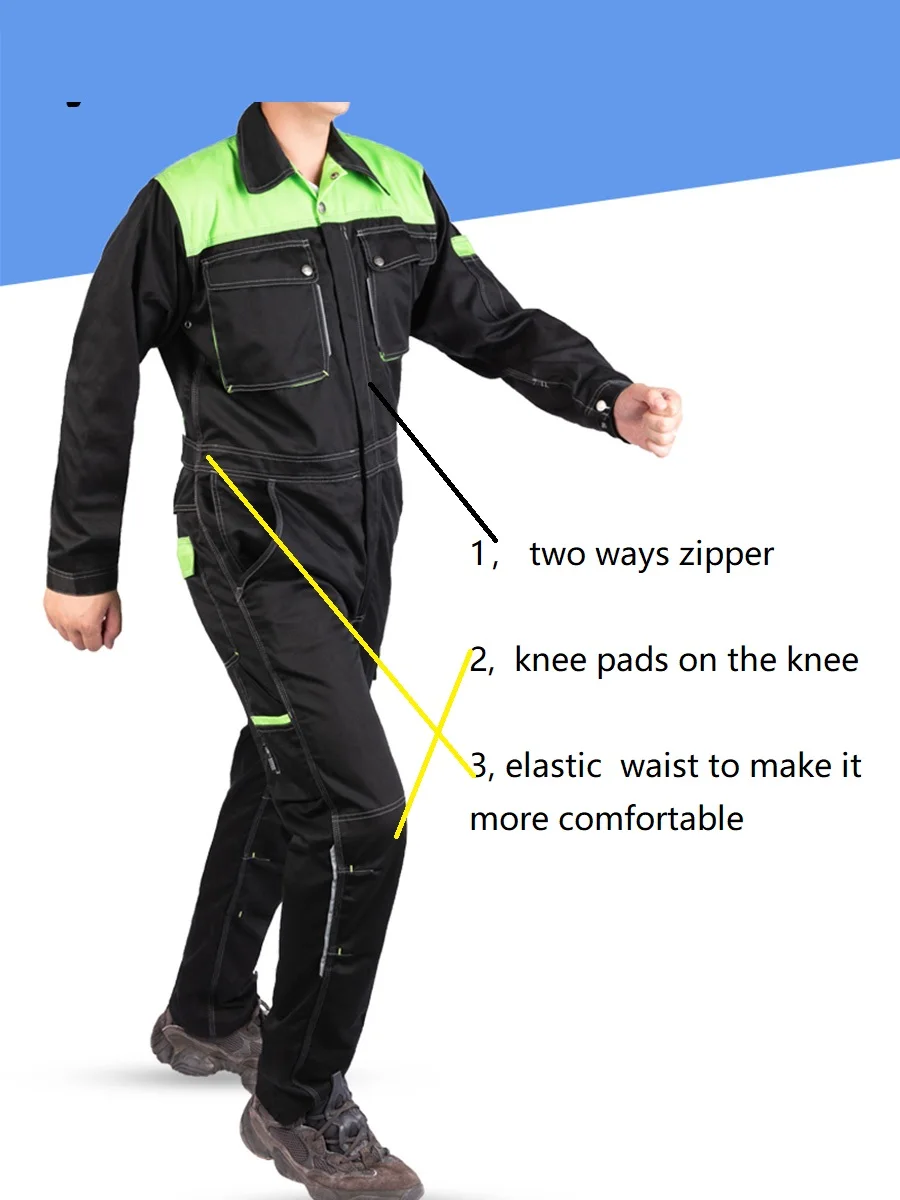 Welding Suit Overall Durable Work Clothing Men Reflective Workman Sailor Zipper Safety Jumpsuit Miner Mechanical Worker Coverall - Image 6