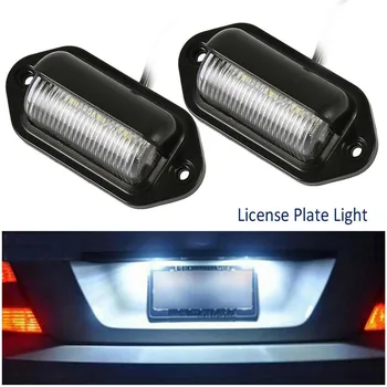 

2pcs 6LED License Number Plate Light Lamps Car Number box for Car Truck SUV Trailer Lorry Buses Trailers Trucks License Plate