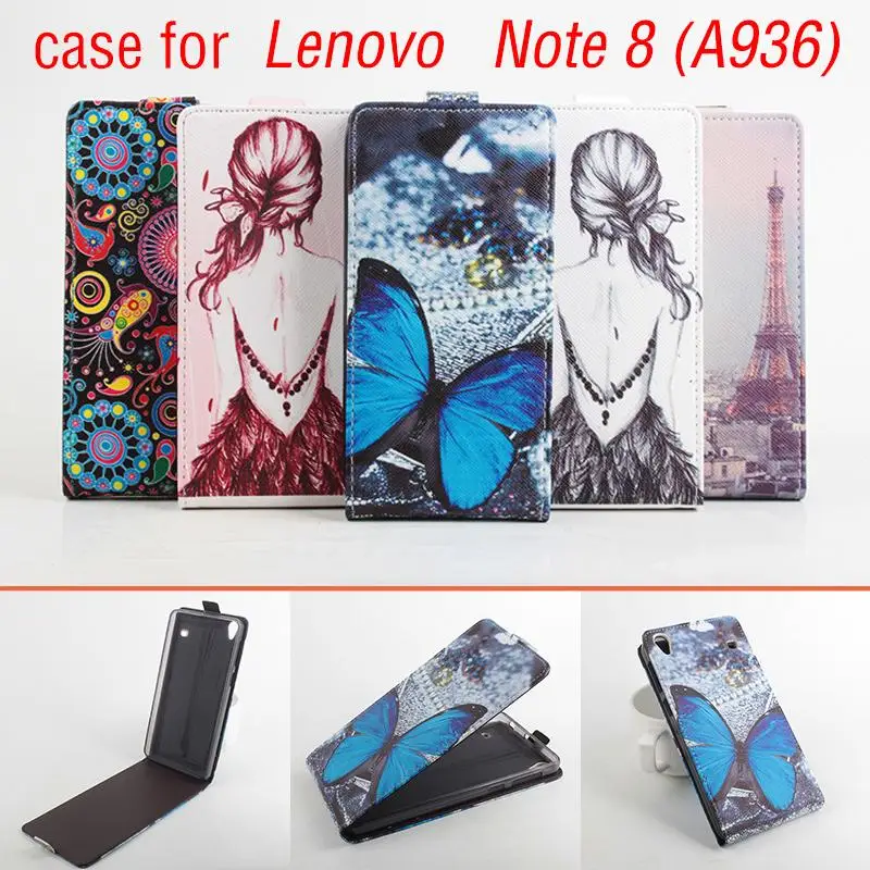 Модные кожаные чехлы для Lenovo Note 8/A936 С Рисунком бабочки цветка башни бумажник