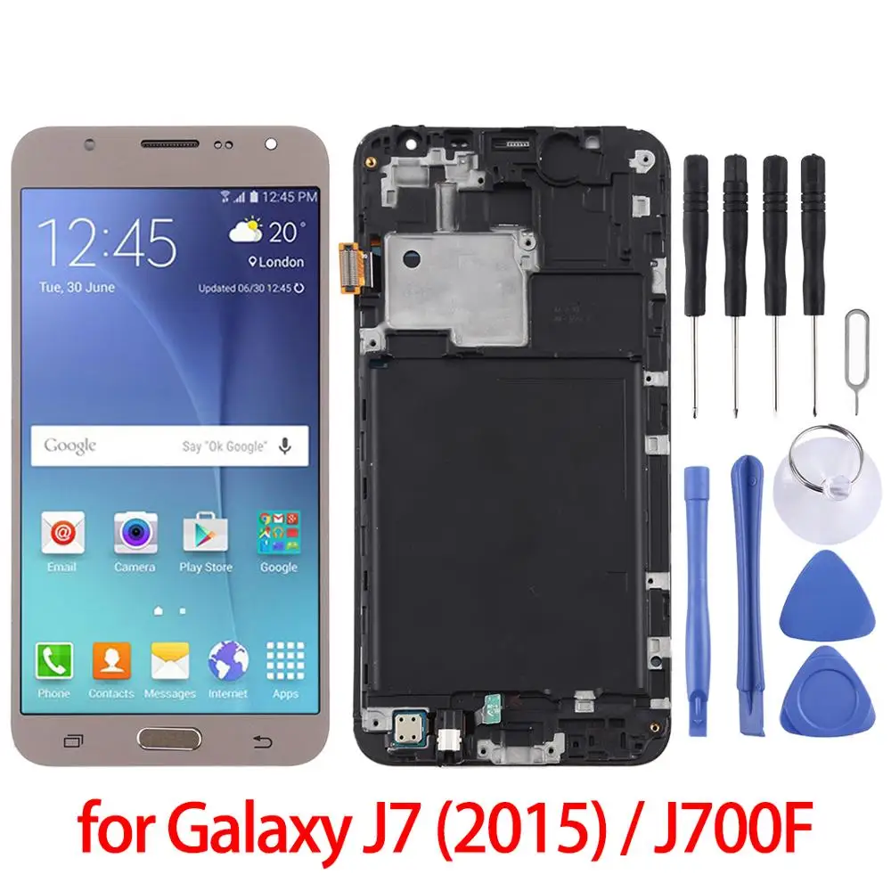 

Original Super Amoled LCD with Frame For Samsung Galaxy J7 (2015) / J700F LCD Display and Touch Screen Digitizer Assembly