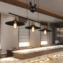 Промышленный Винтаж люстры шкив 3 светильник подвесной светильник ing приспособление для бильярдного стола дом Кухня остров бар подвесной светильник в стиле ретро