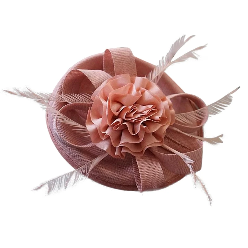 

Women Chic Hat Cocktail Wedding Party Church Headpiece Kentucky Headwear Feather Hair Accessories