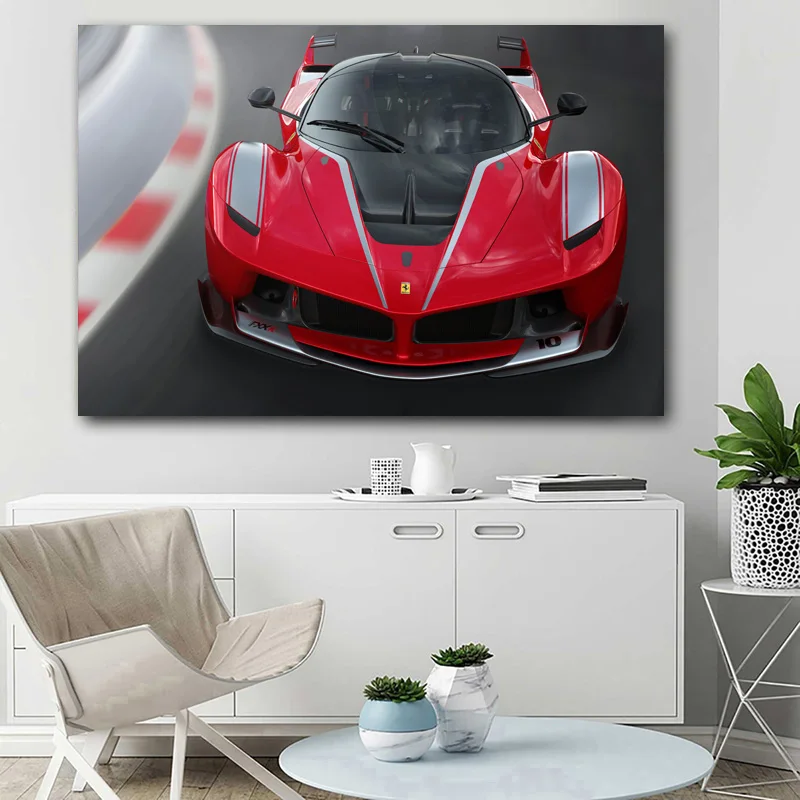 

Ferraris FXX K racecars Supercar Posters Wall Art Prints Canvas Painting for Living Room Decor
