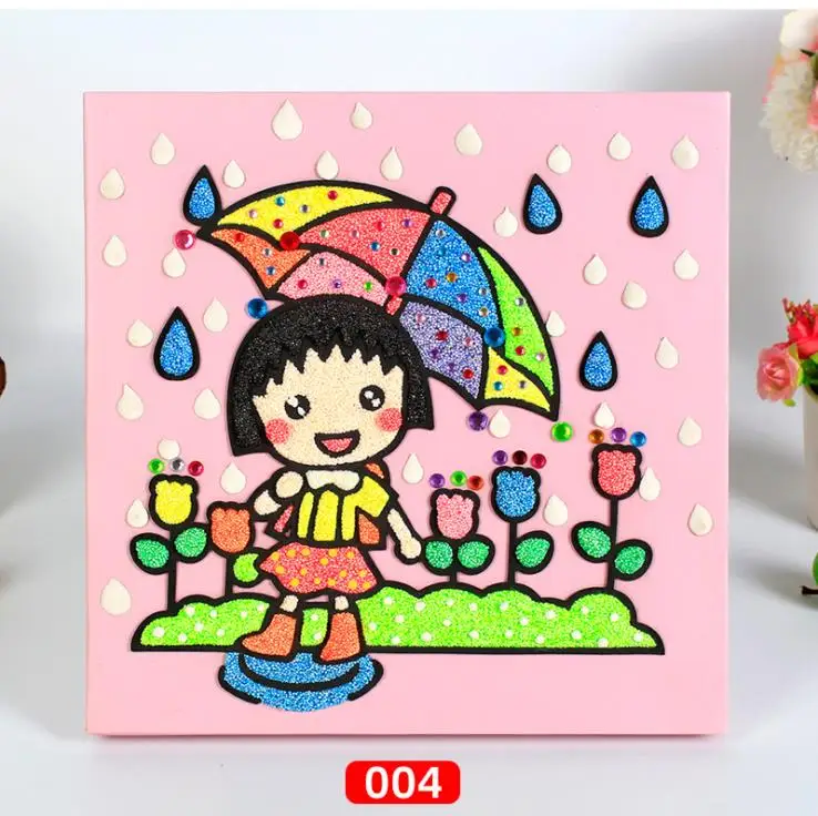 DIY раскраска на основе песчаной живописи искусство креативная картина игрушка ручной работы граффити жемчуг грязь картина игрушка ремесла детские развивающие игрушки для девочек - Цвет: G