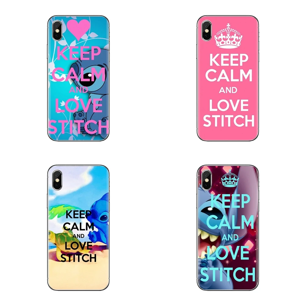 Прозрачный чехол-кошелек из искусственной кожи с надписью keep calm and любовь и Стич: