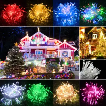 

LED String Light 10M 20M AC220V EU RU Plug Xmas Holiday Light Waterproof Christmas Wedding Xmas Lights 8 Colors Decoration Lamp