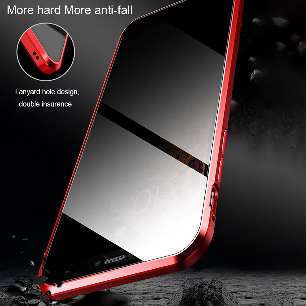 Магнитный чехол из закаленного стекла для iPhone 11 Pro Max 7 8 Plus XR, анти-магнит, металлический бампер, защитный чехол на весь корпус