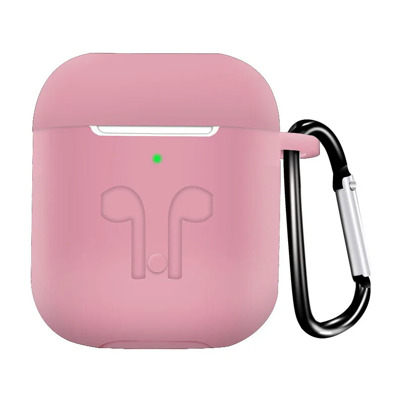 Розовый Утолщение для Airpods2 защитный корпус 1 поколение универсальная версия беспроводной Bluetooth наушники силиконовый защитный чехол - Цвет: Розовый