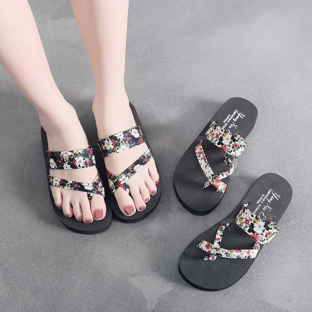 

Home Summer Women Sandals Non-Slip Flip Flops Sandals Flat Beach Slippers Shoes Woman Slip on Flats Female gladiator sandals