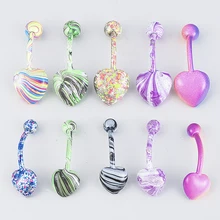 Новая мода 5 шт./лот штанги покрытие пупка кольца, пирсинг тела, украшения случайный цвет