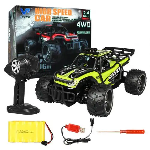 Зеленый S009 2,4G 1/16 25 км/ч 4WD RC внедорожный Байк гоночный автомобиль дети развивающая игрушка пульт дистанционного управления восхождения Багги Грузовики Игрушки - Цвет: Зеленый
