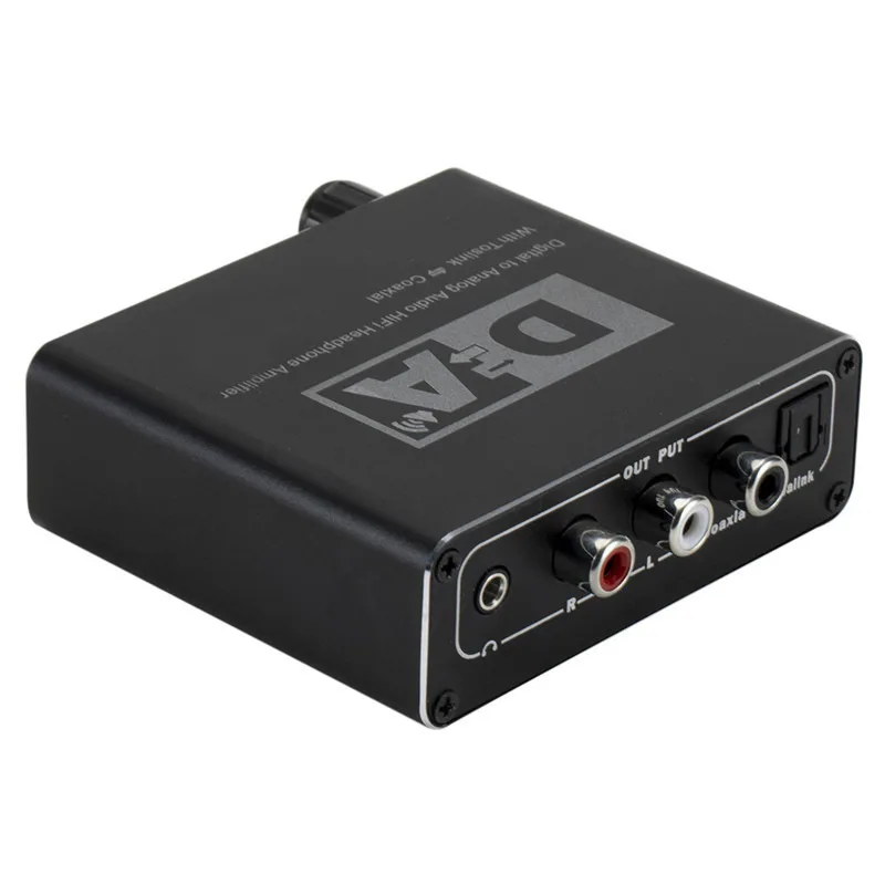 3 5 Jack RCA DAC Spdif Amplifier Decoder 24 Bit Digital to Analog Converter Optical Fiber Coaxial For Headphone With Volume Knob