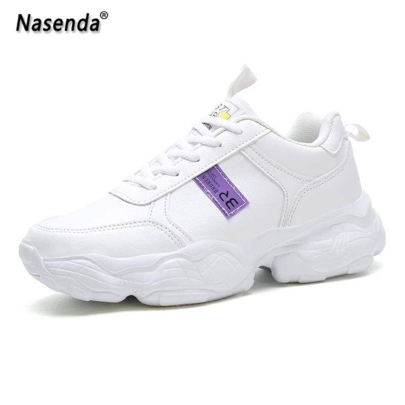 Белая женская обувь на платформе летняя модная повседневная женские кроссовки