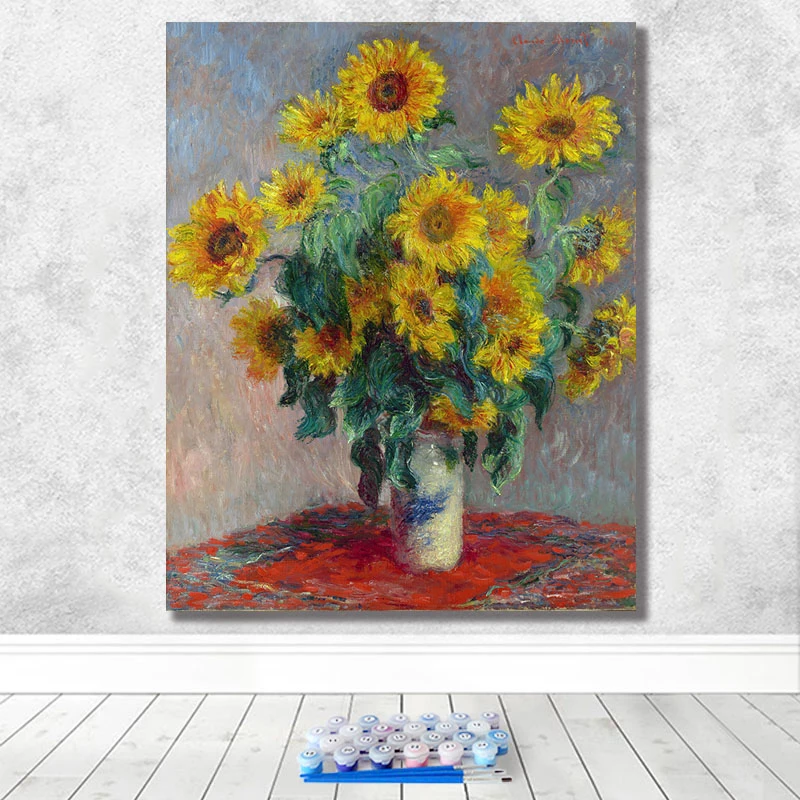 DIY Рисование по номерам рисунок с наборами Monet известная картина ручная роспись декомпрессия декоративная вешается на стену - Цвет: 21845