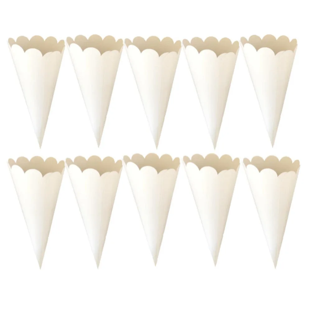 

Wedding White Lace Laying Candy Placed Party Decoration Flower Confetti Cones Gift Wrapper 50 Pcs