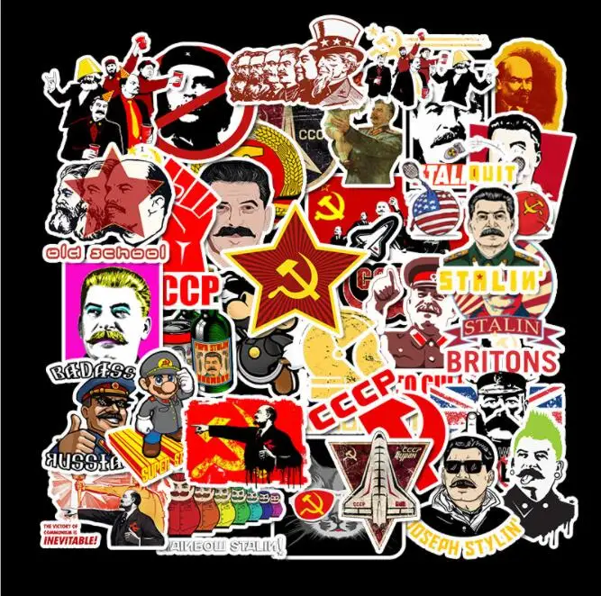 50 Uds mixto de la Unión Soviética de Stalin USSR CCCP HET pegatinas skate equipaje Laptop guitarra divertido Graffiti Retro etiqueta chico juguete