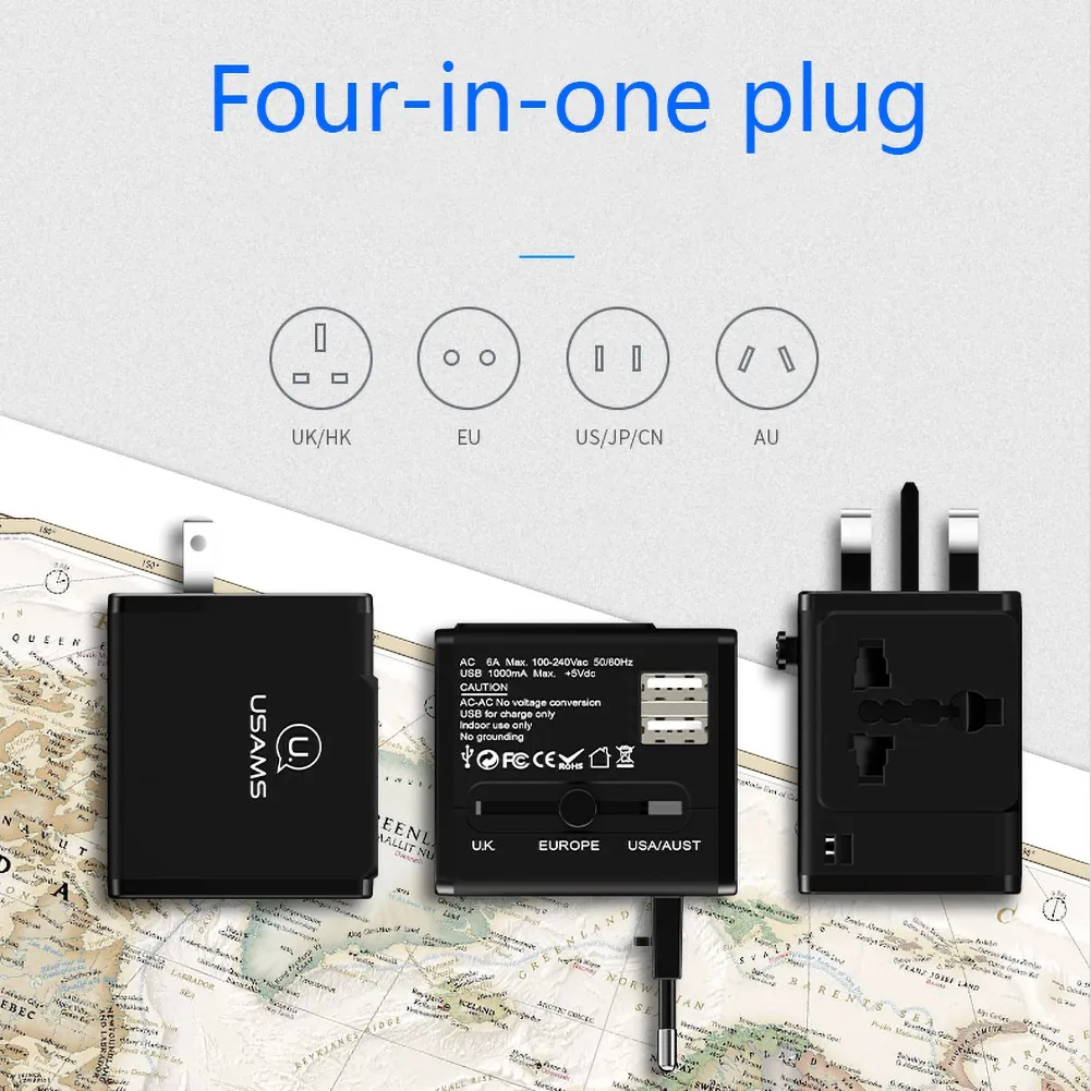 4 порта USB зарядное устройство полностью мульти страны Стандартный мобильный телефон Универсальный USB Путешествия настенное зарядное устройство для телефона samsung