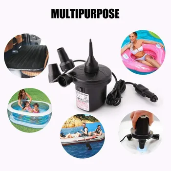 

New 12V Car Auto 3 Nozzles inflatable boat Air suction Pump gas-fill Air compressor Electric Air Pump for Beds Mattresses Toys