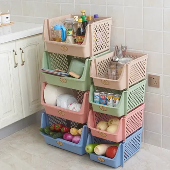 

Multi-functional Storage Basket Can Be Superimposed za wu kuang Kitchen Fruit and Vegetable Basket Children Toy Storage Box Plas