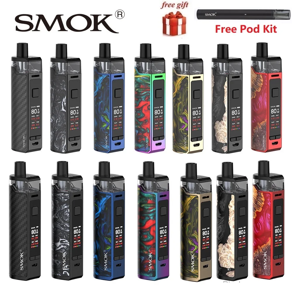 SMOK RPM80 Mod Pod Комплект с 3000 мАч батареей vs SMOK RPM80 Pro Pod Kit No 18650 батарея 5 мл Pod Max 80 Вт vs Vinci/aegis