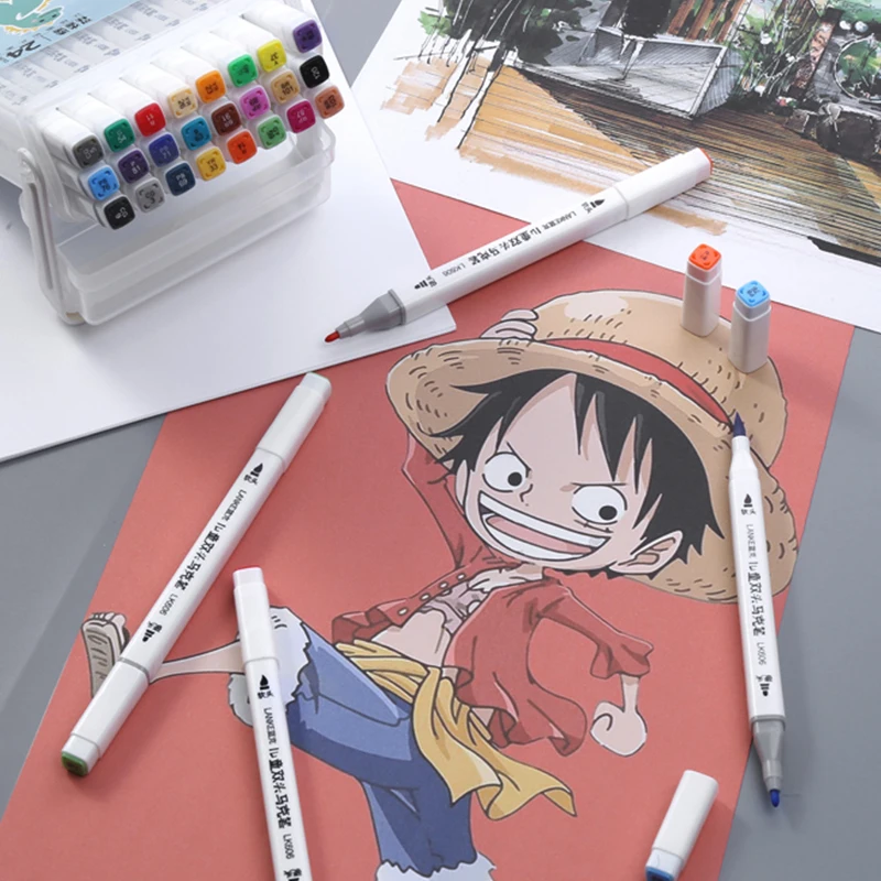 12/24/36Pcs Colors Marker Washable Brush Pens Drawing Painting Watercolor Children's Art for School Based Pen | Канцтовары для